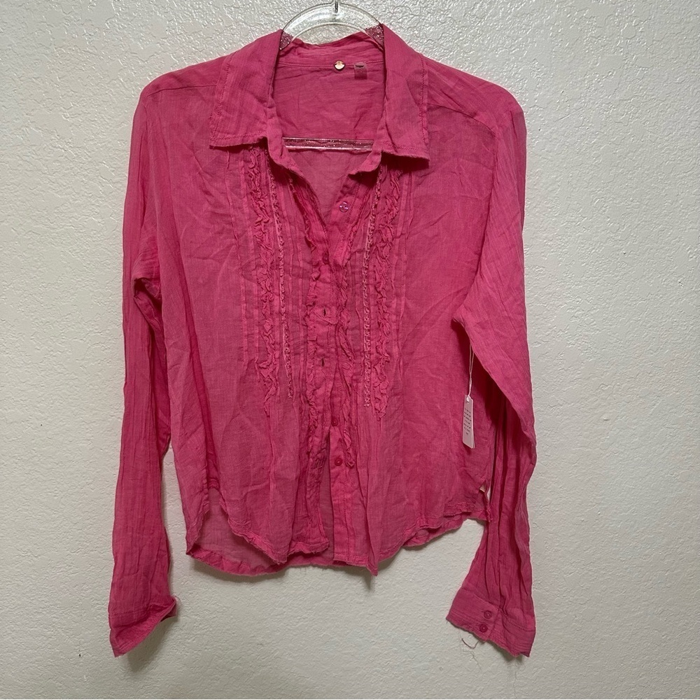 New Free People drew tuxedo shirt - Picture 2 of 11